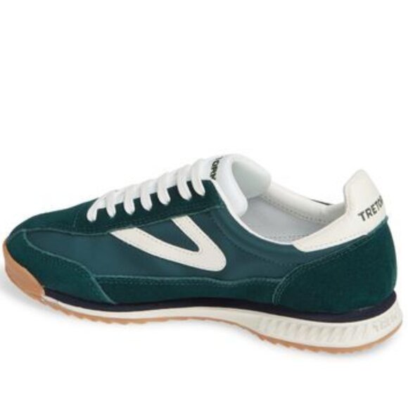 Tretorn Women's Rawlins 2.0 Leather Suede Sneakers in Green - Picture 1 of 9